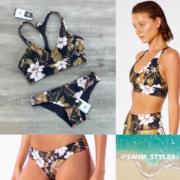 ☀️RIP CURL☀️ PLAYABELLA CROP PLAYABELLA CHEEKY HIPSTER BIKINI SET - Picture 1 of 16